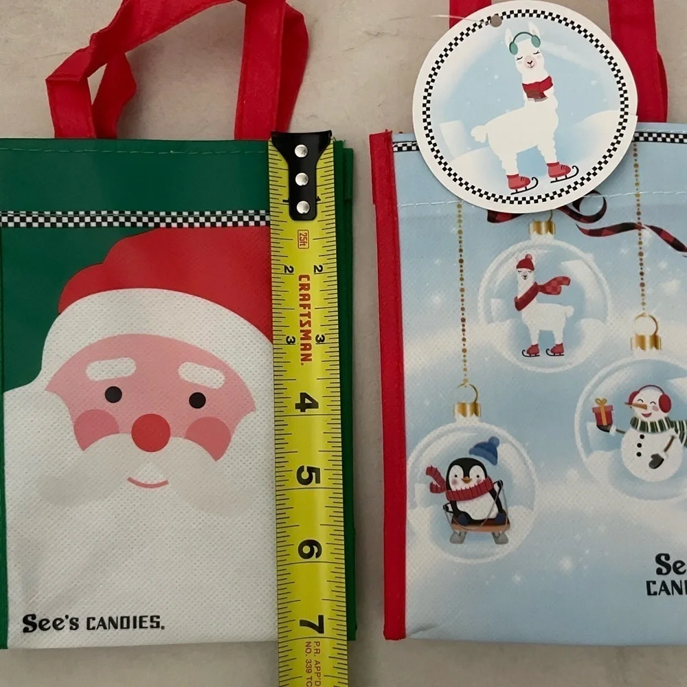 See's Candies 2 pcs rare Christmas gift Tote Bags